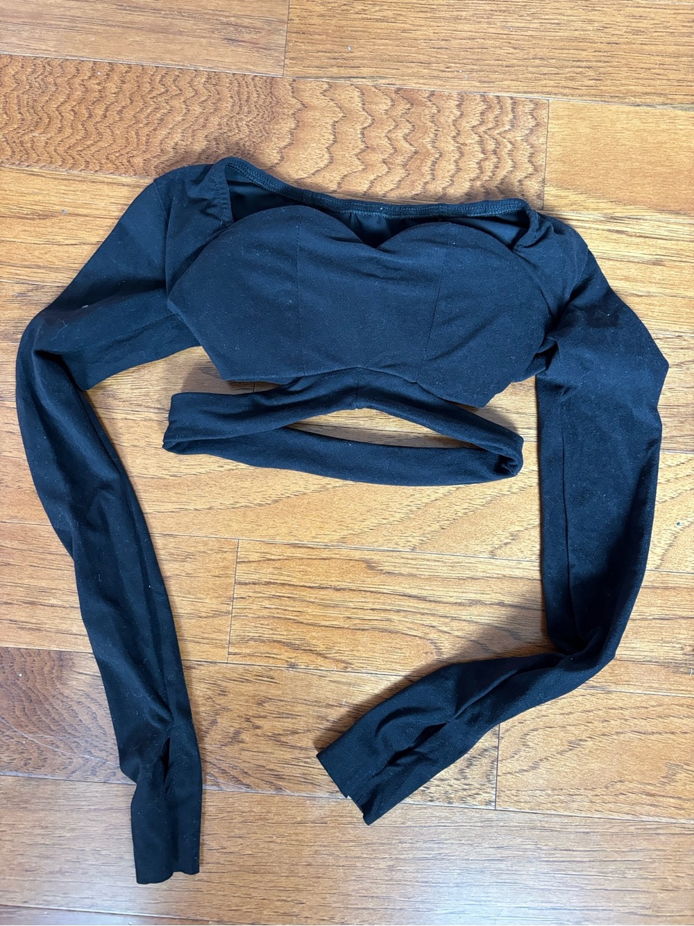 Girls Dance and Sway Black Long Sleeve Cutout Crop Top